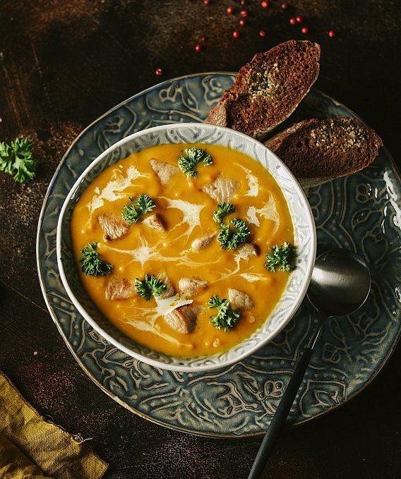 Тыквенный суп-пюре с луком